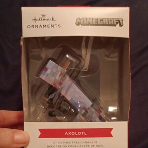 Hallmark Axolotl Ornament - Pastel Blue, Pink, Lavender Pixel Art